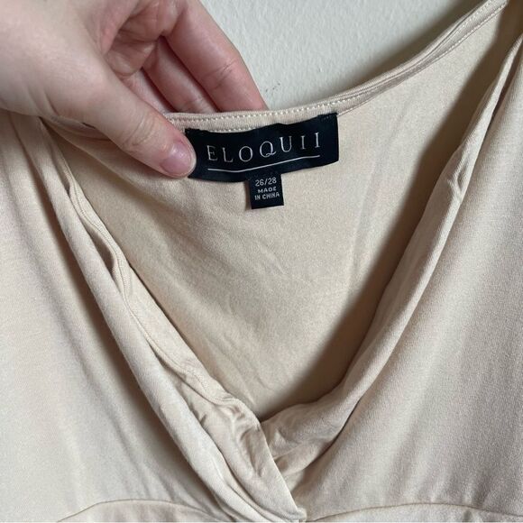 Eloquii Cream Twist Neckline Bodysuit 26/28 - Picture 5 of 9
